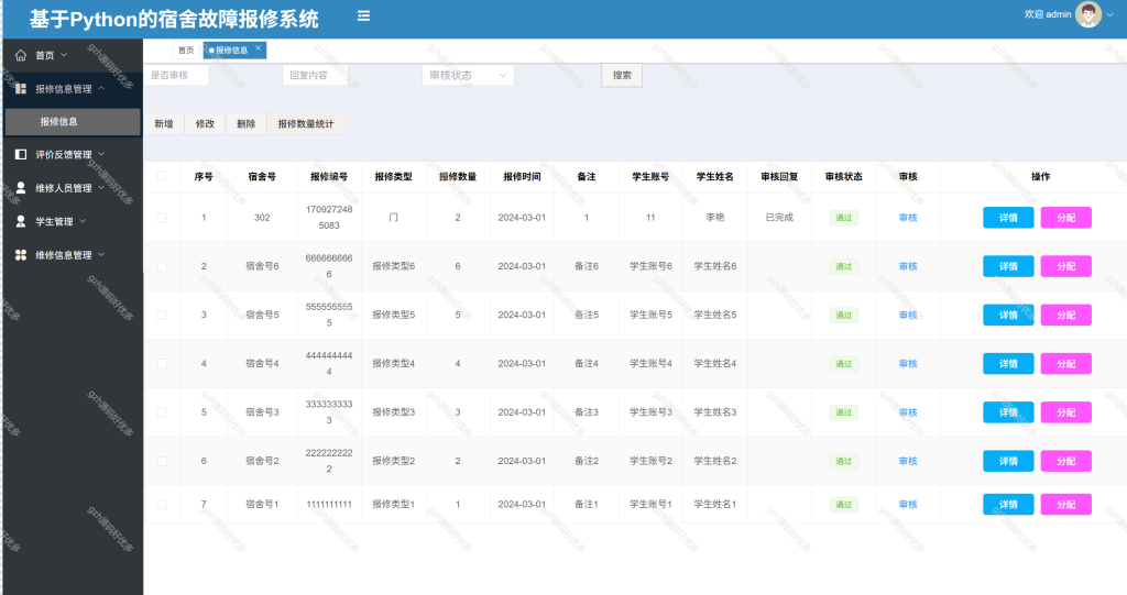 基于Python+Django的宿舍故障报修系统-源码好优多
