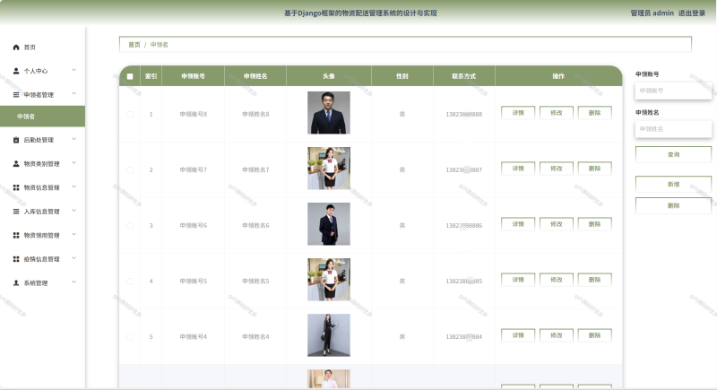 基于Python+Django的物资配送管理系统+LW+PPT-源码好优多
