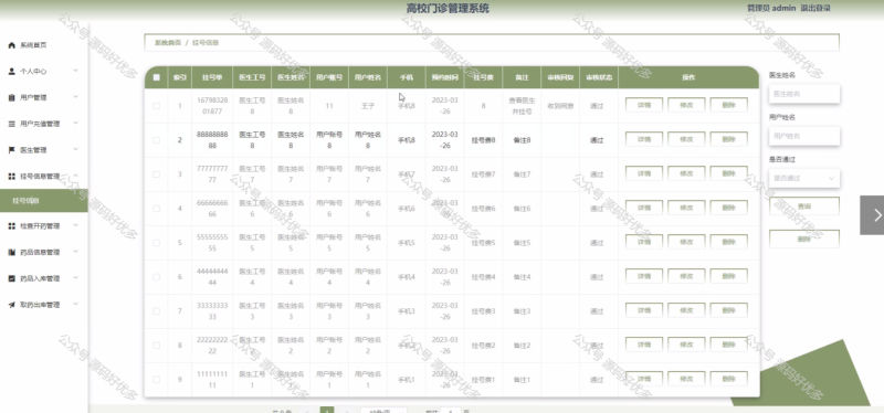 基于Java Springboot高校门诊管理系统-源码好优多