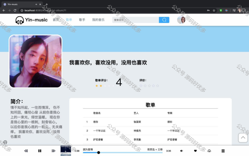 基于Java Springboot 协同过滤算法音乐推荐系统-源码好优多