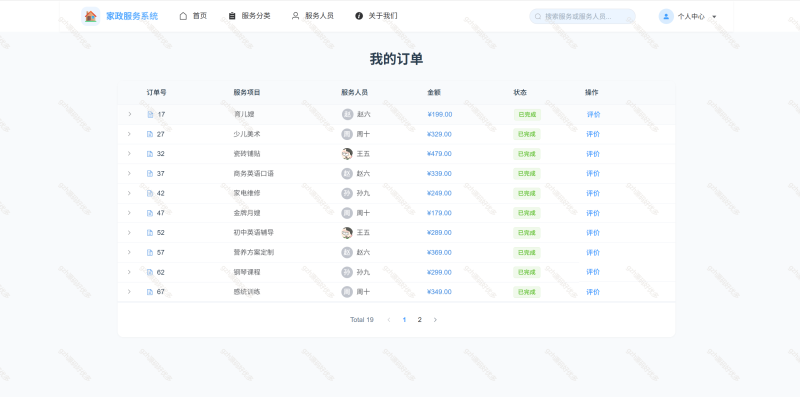 基于混合推荐算法的家政服务系统-源码好优多