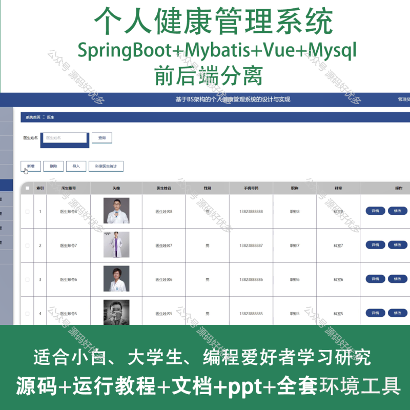 基于Java Springboot个人健康管理系统-源码好优多