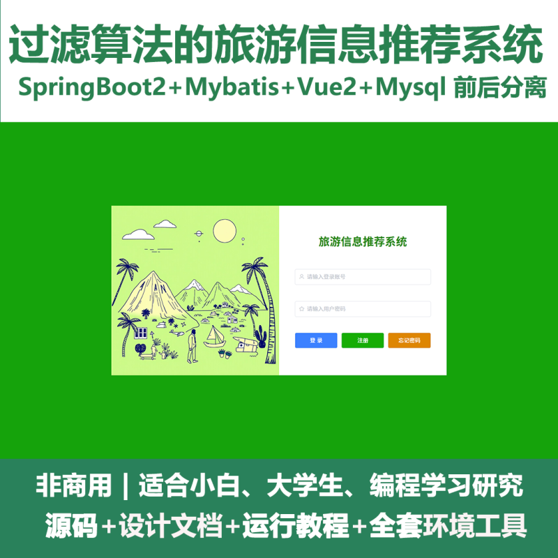 基于协同过滤算法的旅游信息推荐系统-源码好优多