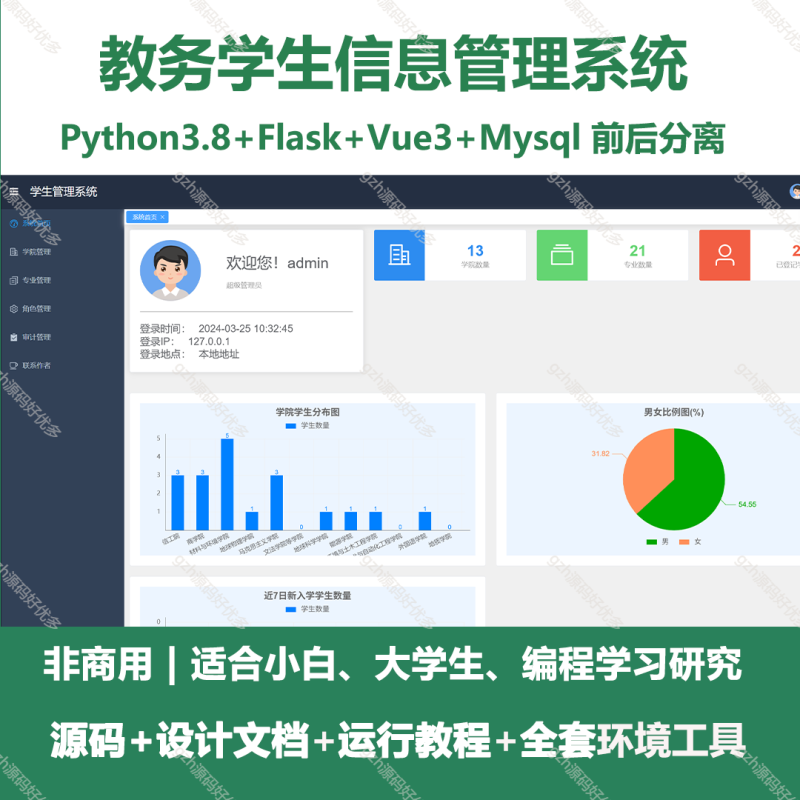 基于Python+Vue3的教务学生信息管理系统-源码好优多