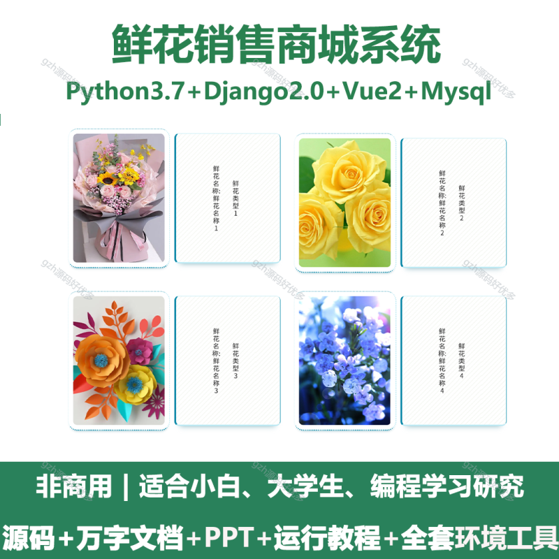 基于Python+Django的鲜花销售商城系统+LW+PPT-源码好优多