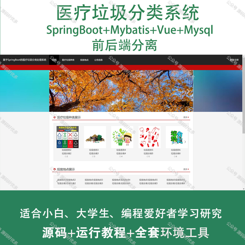 基于Java Springboot医疗垃圾分类系统-源码好优多