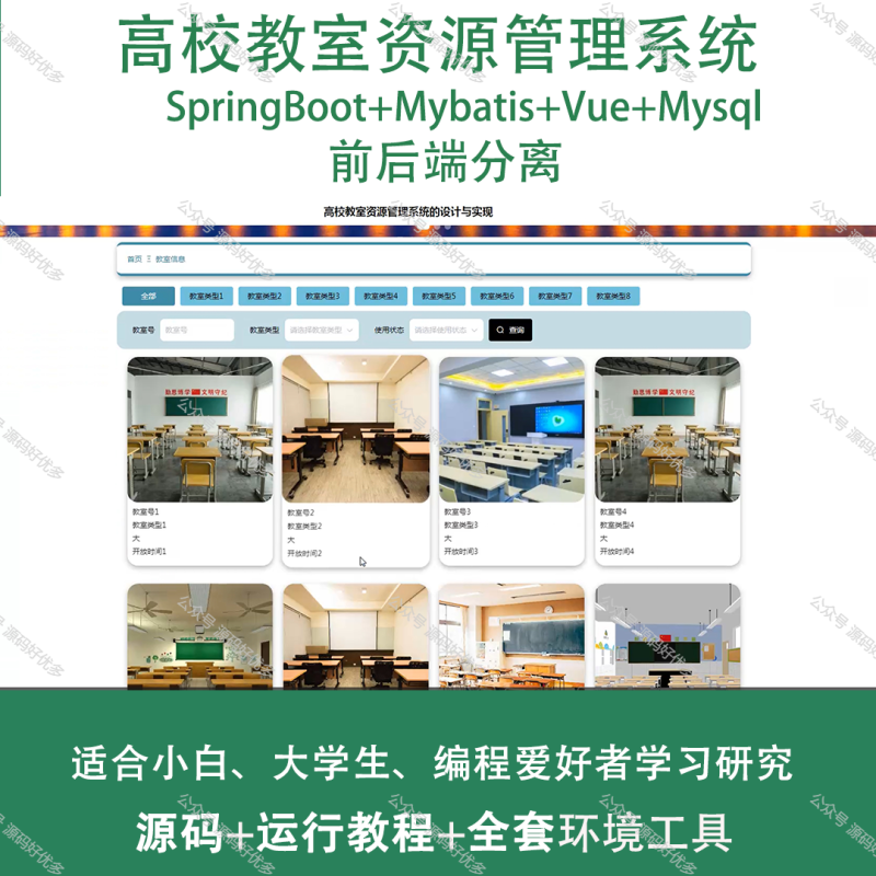 基于Java Springboot高校教室资源管理系统-源码好优多