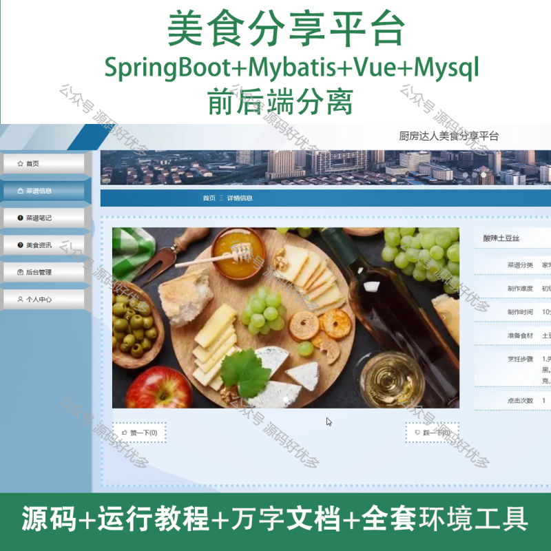 基于java的厨房达人美食分享平台-源码好优多