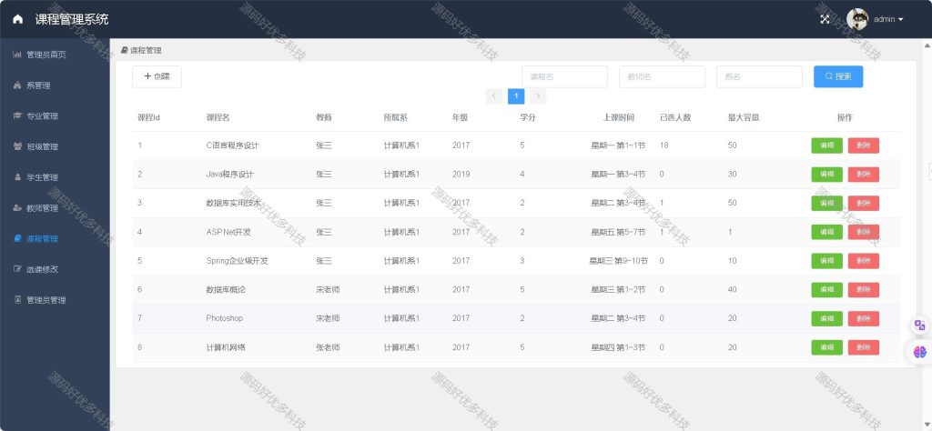 基于Java+SpringBoot+Vue课程管理系统-源码好优多