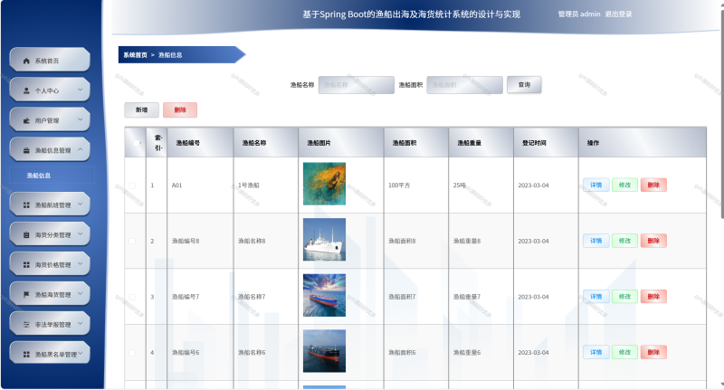 基于Java springboot渔船出海及海货统计系统+LW+PPT-源码好优多