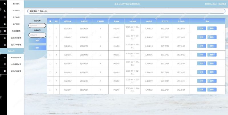 基于Java中医药店管理系统-源码好优多