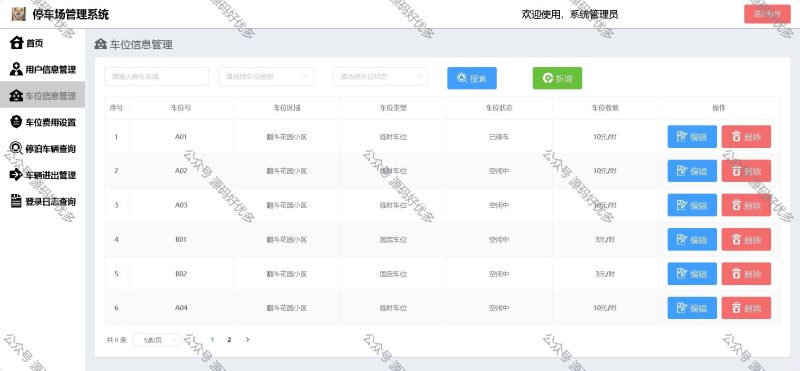 基于Java停车场管理系统-源码好优多