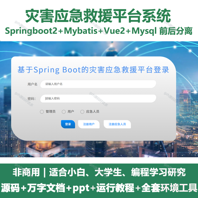 基于Java springboot灾害应急救援平台+LW+PPT-源码好优多