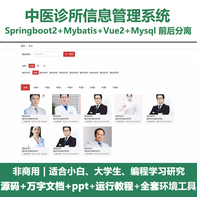 基于Java springboot中医诊所信息管理系统+LW+PPT-源码好优多