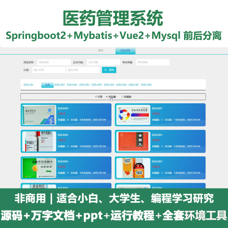 基于Java springboot医药管理系统+LW+PPT-源码好优多